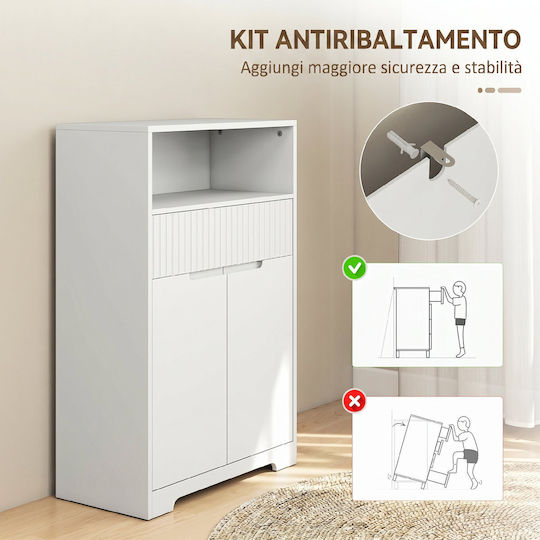 HomCom Dulap de baie 60x30x91.5cm Alb