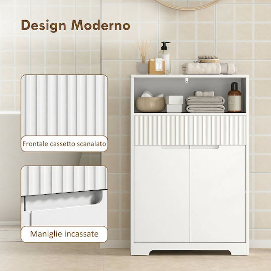 HomCom Dulap de baie 60x30x91.5cm Alb