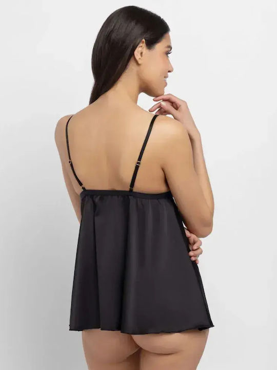 Dorina Sommerliches Damen-Schlafanzug-Set Schwarz