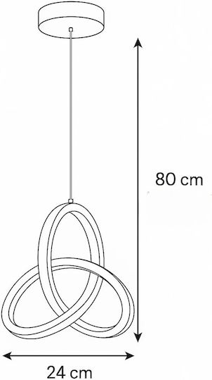 Asya White Pendant LED Ceiling Light 30x30x90cm