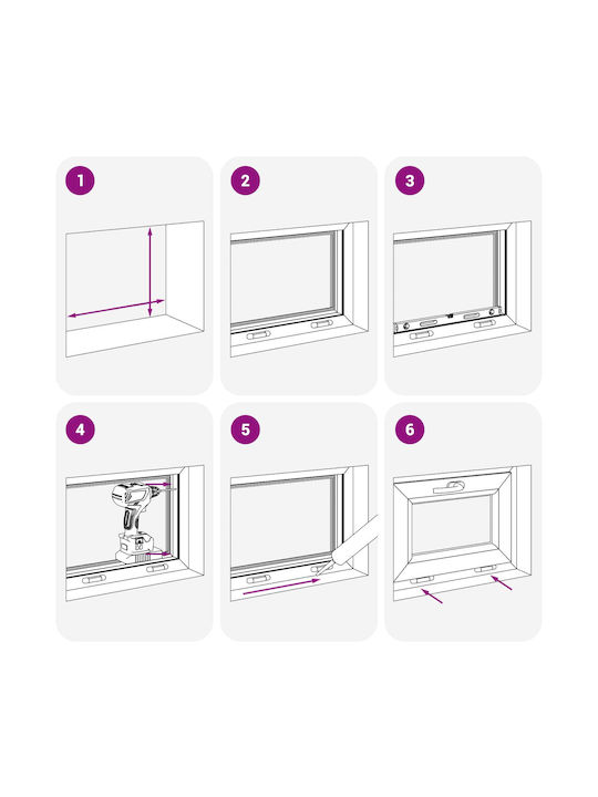 vidaXL Hinged PVC Window Risor W55xH40cm