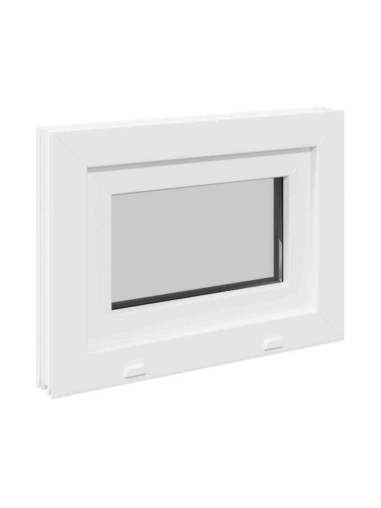 vidaXL Hinged PVC Window Risor W55xH40cm