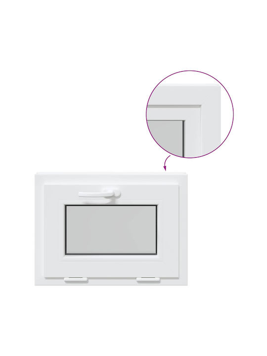 vidaXL Hinged PVC Window Risor W55xH40cm