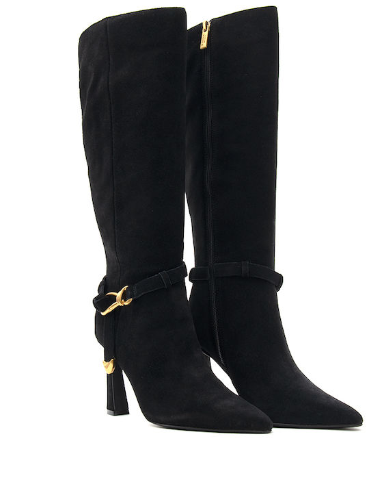 Damenstiefel Schwarz Wildleder
