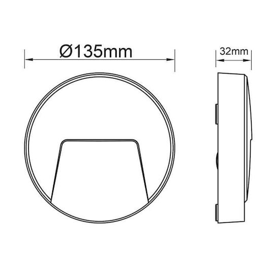Aca Επιτοίχια Εξωτερική Πλαφονιέρα LED IP65 3W με Θερμό Λευκό Φως
