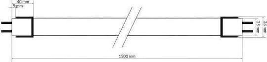Eco Light LED Bulb 25W Fluorescent Type 150εκ. for Socket G13 and Shape T8 2500lm
