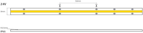 VK Lighting Waterproof LED Strip 24V 5m COB Type