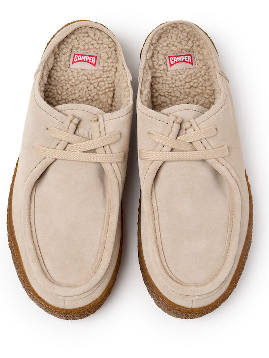 Camper Suede Women's Winter Slippers Beige