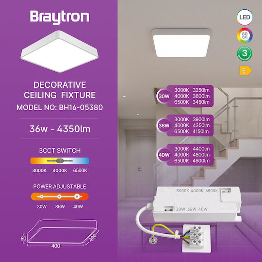 Braytron Blade Plafonieră de Tavan 40buc Albă