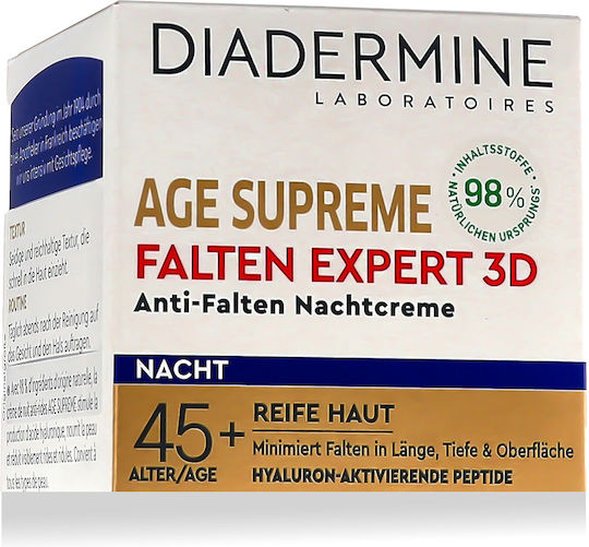 Diadermine Age Supreme Wrinkle Expert 3D Cremă de Față Hidratantă și Anti-îmbătrânire de Noapte 50ml