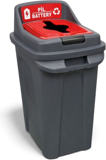 Ugurlar Recycling Plastic Waste Bin 50lt Red