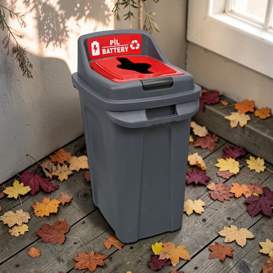 Ugurlar Recycling Plastic Waste Bin 50lt Red