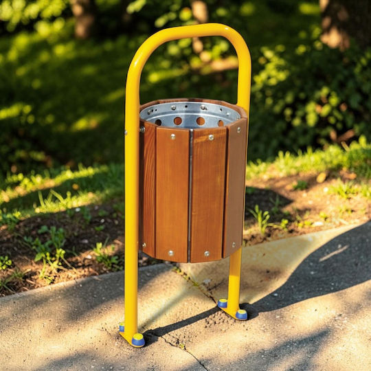 Π12 Wooden Waste Bin 31lt Park Brown