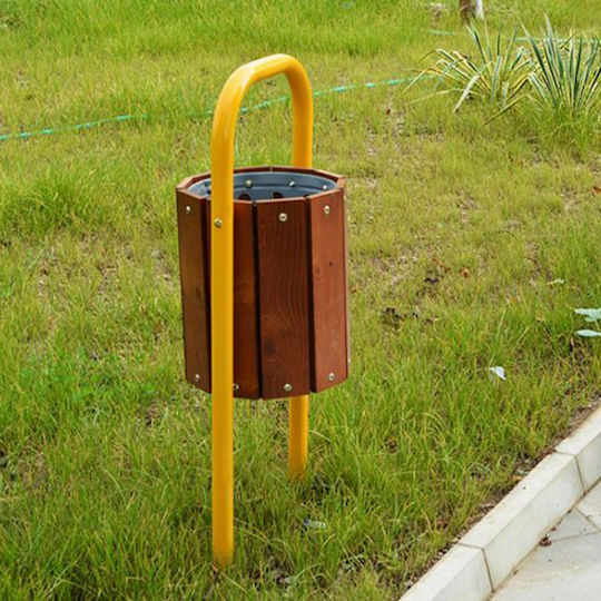 Π12 Wooden Waste Bin 31lt Park Brown