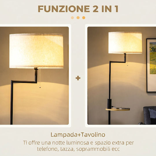 HomCom Floor Lamp Black