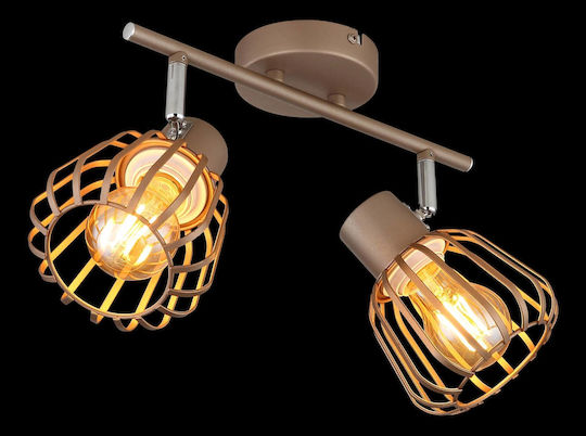 Globo Lighting Διπλό Σποτ σε Καφέ Χρώμα