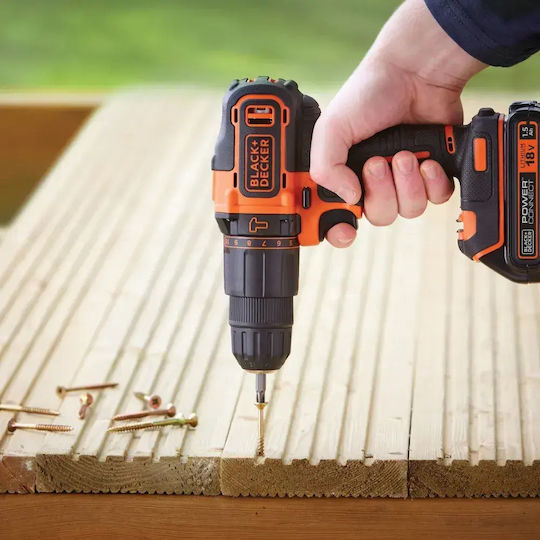 Black & Decker Black & Decker Percussive Drill Driver Battery 18V 2x1.5Ah