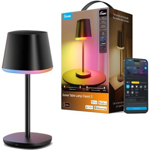 Govee Table Lamp LED with White Shade and Black Base