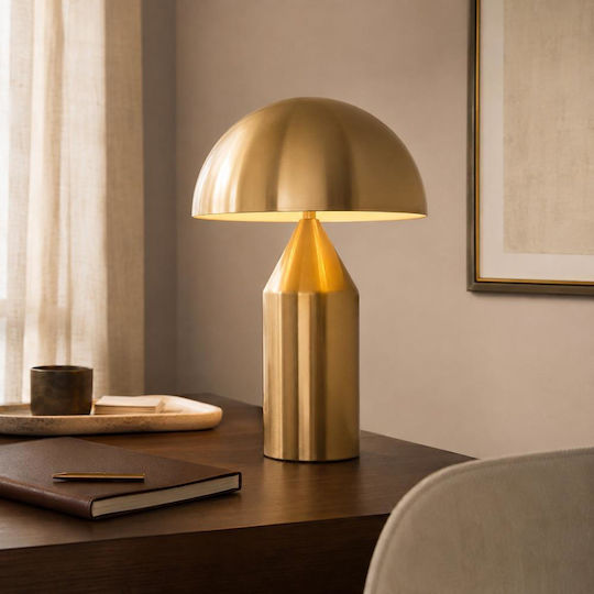 Next Metal Table Lamp for G9 Bulb Holder with Gold Shade and Base