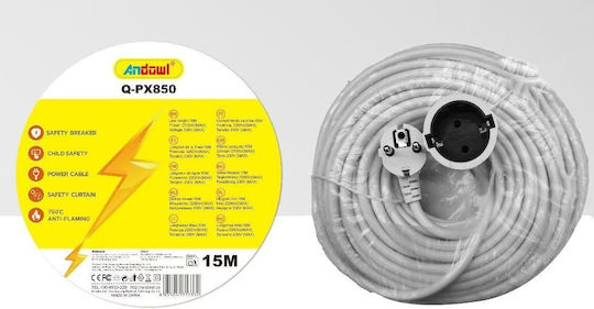 Andowl Extension Cable Cord 15m White