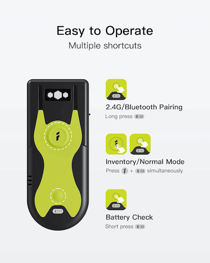 Inateck Handheld Scanner Wireless with 1D Barcode Reading Capability