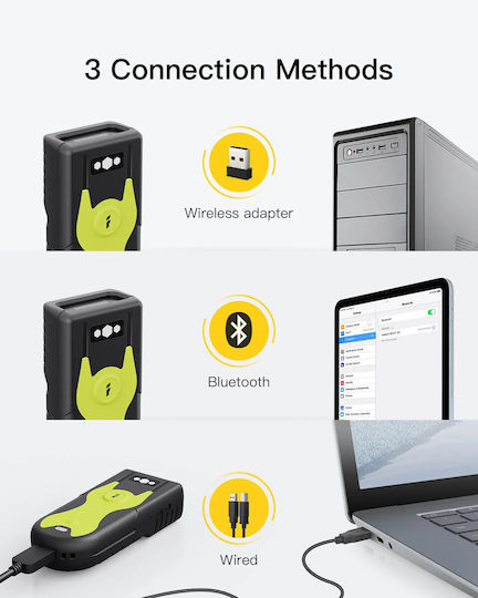Inateck Handheld Scanner Wireless with 1D Barcode Reading Capability