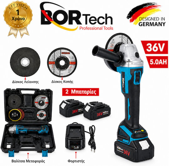Bortech CAG5002 Grinder 125mm Battery 2x5Ah