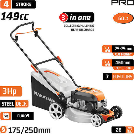 Nakayama Pro PM5460 Benzin Rasenmäher 3hp/147cc