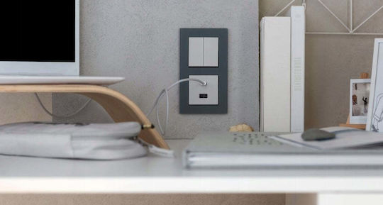 Kontakt-Simon Single Network Socket Mechanism RJ45 in Gray Colour T61.01/114