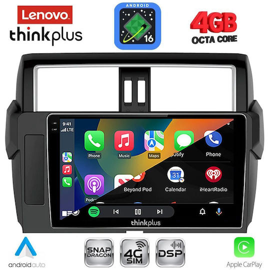 Lenovo Автомобилна Аудио Система за Toyota Prado 2014-2017 (Bluetooth/USB/Вграден Wi-Fi/GPS/Apple CarPlay/Android Auto) с Touch Screen 10"