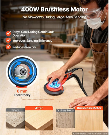 Eccentric Sander 152mm Electric 400W with Speed Setting