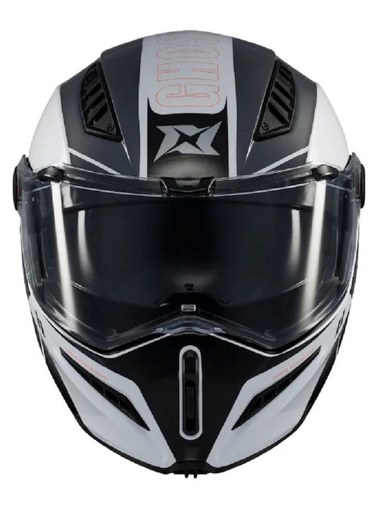 Axxis Ghostfighter SV Maniac Schwarz/Weiß Motorradhelm Flip-Up DOT / ECE 22.06 Gewicht (+/-50 gr) mit Sonnenblende