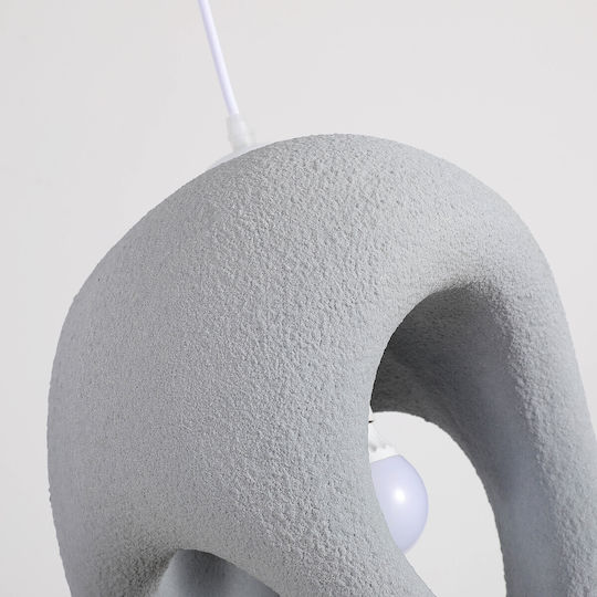 Agora Lighting Висящо Таванно Осветително Тяло Сиво с Цокъл E27 27x27см