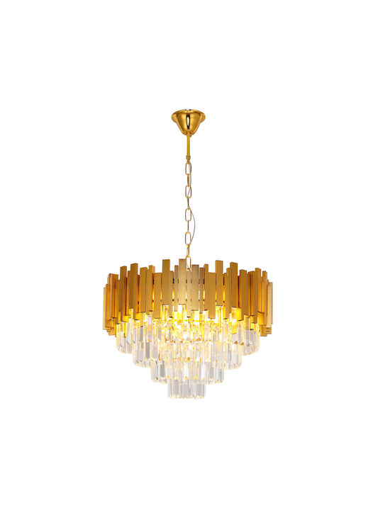 Agora Lighting Agora Lighting Kronleuchter 6xE14 Ø50cm mit Kristallen Gold