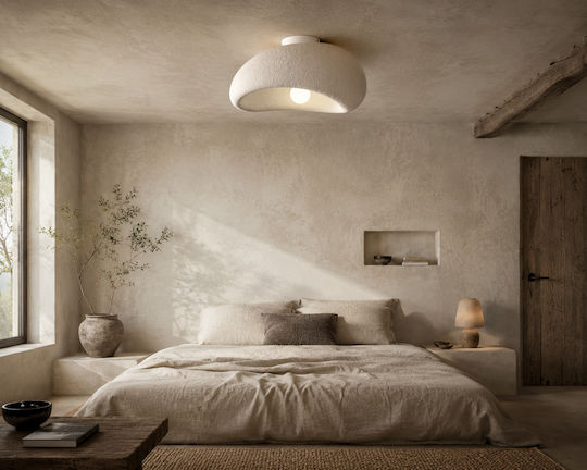 Agora Lighting Πλαφονιέρα Οροφής 45εκ. Λευκή με Ντουί E27
