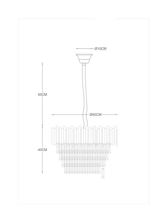 Agora Lighting Agora Lighting Kronleuchter 6xE14 Ø50cm mit Kristallen Gold