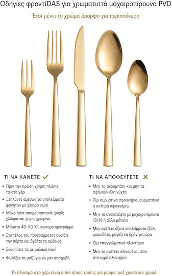 Dinox Porto Cutlery Set Gold Shiny 60pcs