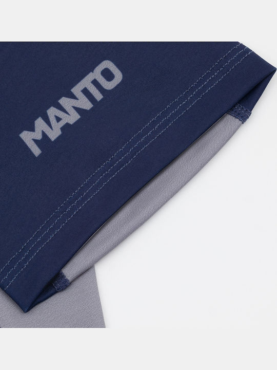Manto Men's Short Sleeve Shirt MN-R971-BL for Jiu-Jitsu Blue
