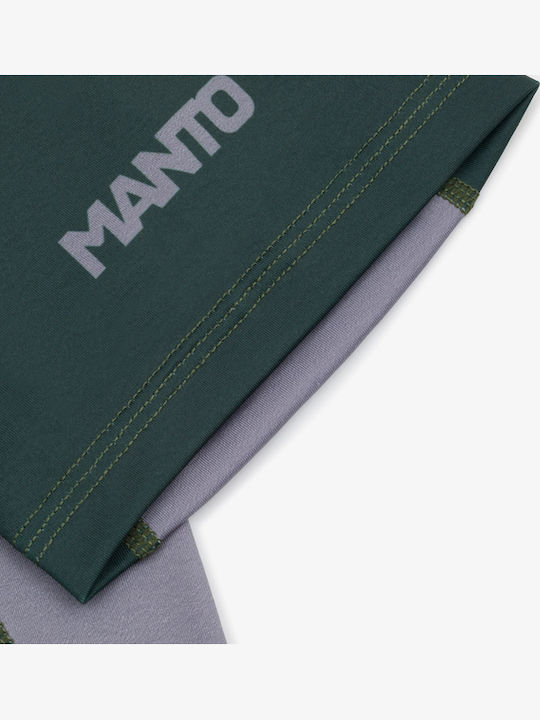 Manto Men's Short Sleeve Shirt MN-R971-GR for Jiu-Jitsu Green