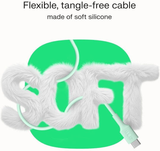 Green Cell USB-C мъжки - USB-C 100W PD Бял 0.3m KABGC100PF30SW