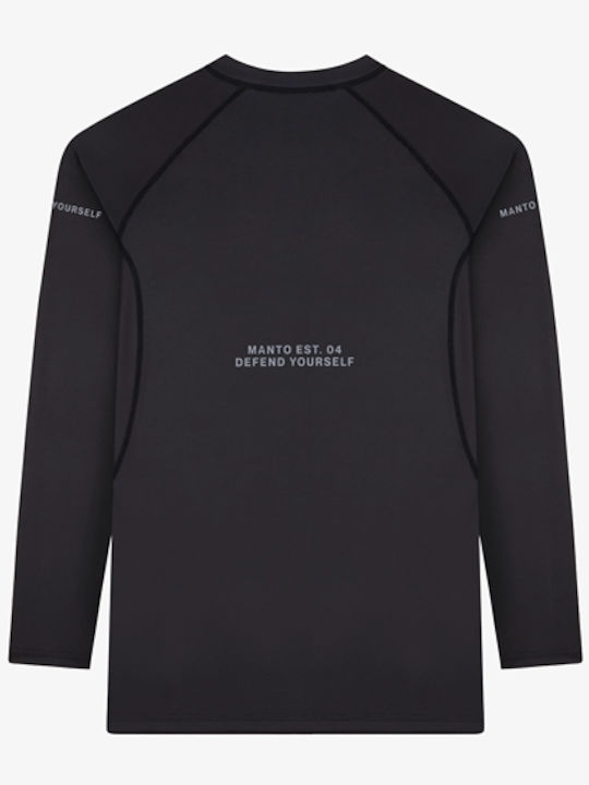Manto Men's Short Sleeve Shirt MN-R970-BK for Jiu-Jitsu Black