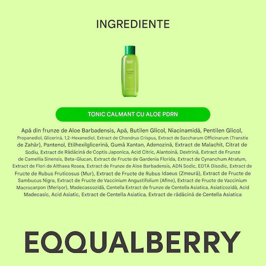 Eqqualberry Dischete Tonifiante pentru Față cu Centella Asiatica, Niacinamidă și Ceai Verde 150ml