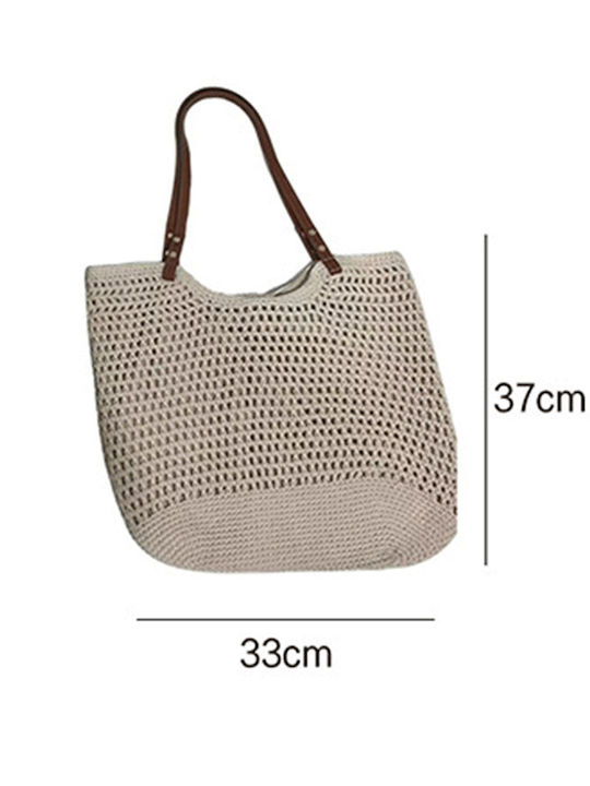 Geantă De Plajă Din Material Textil Cu Portofel Bej