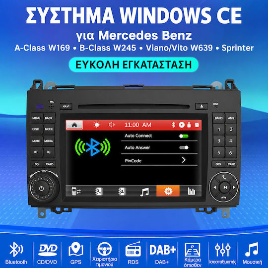 Junsun Автомобилна Аудио Система за Mercedes-Benz Sprinter / Viano / Vito (Bluetooth/USB/Вграден Wi-Fi/GPS/Apple CarPlay/Android Auto/CD) с Touch Screen 7"