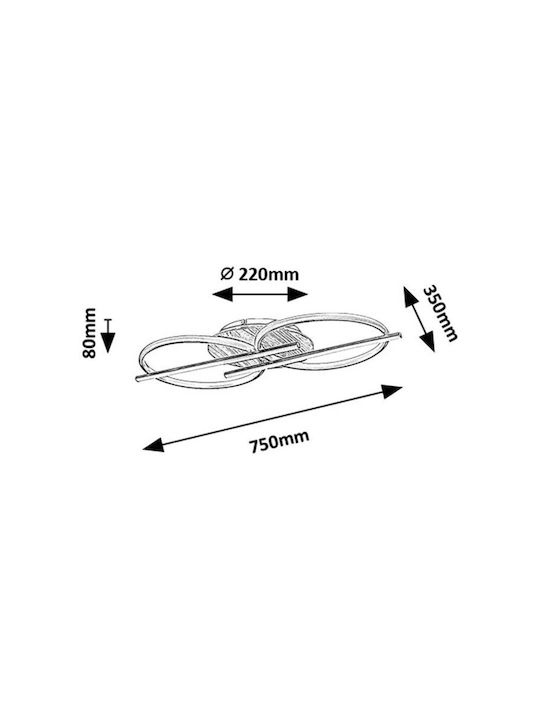 Rabalux Smart Deckenleuchte Schwarz mit Integrierter LED und Fernbedienung