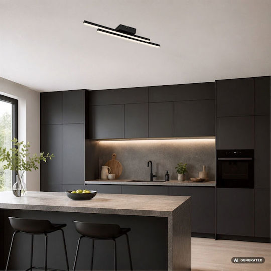 Rabalux Smart Black Mount Ceiling Light with Integrated LED