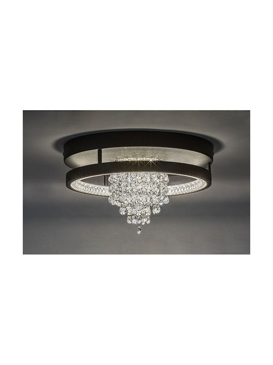 Rabalux Smart Deckenleuchte Schwarz mit Integrierter LED und Kristallen