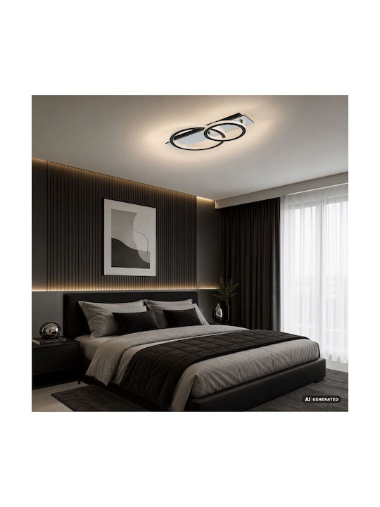 Rabalux Smart Deckenleuchte montieren 58cm Schwarz mit Integrierte LED und Fernbedienung