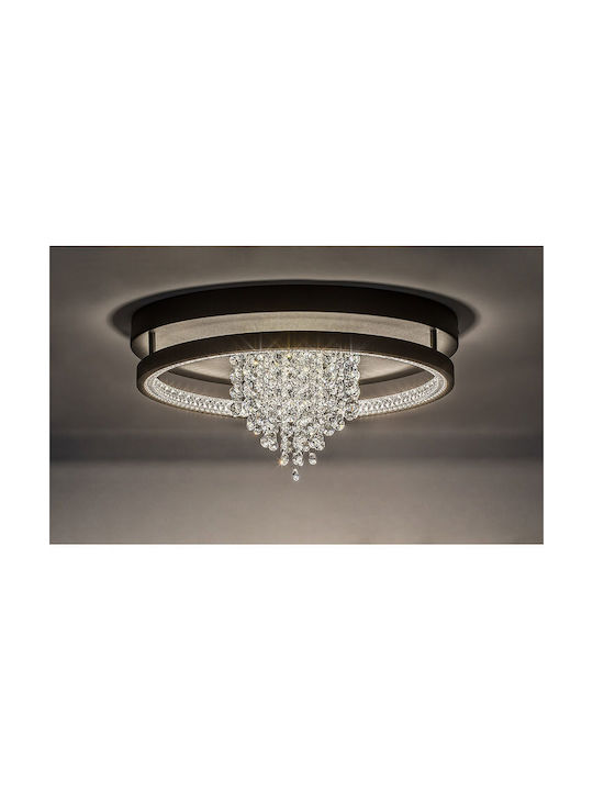 Rabalux Smart Deckenleuchte Schwarz mit Integrierter LED und Kristallen
