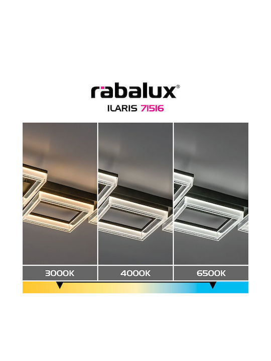 Rabalux Smart Deckenleuchte montieren 70cm Schwarz mit Integrierte LED und Fernbedienung